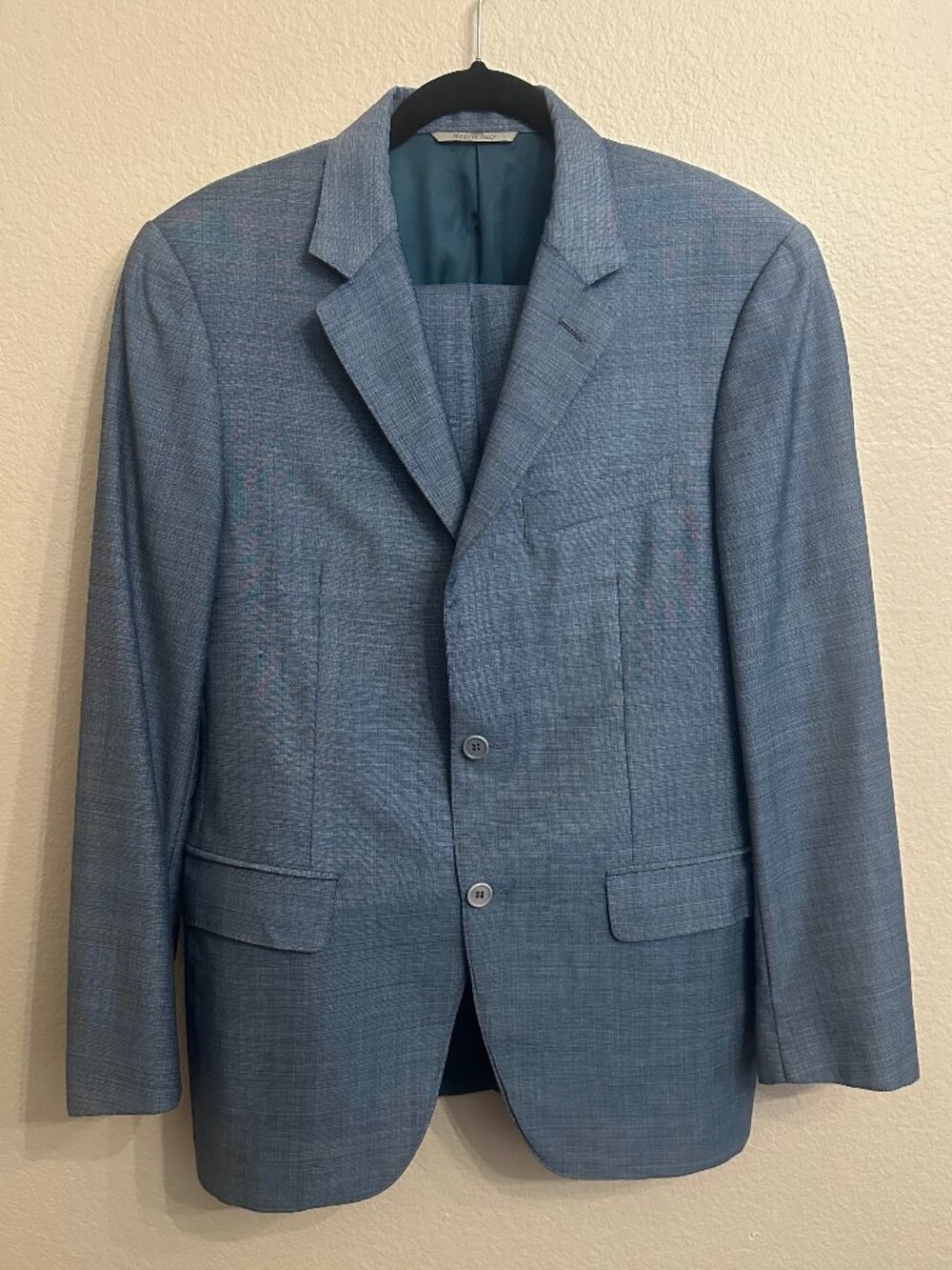 Canali 1934 Light Blue 100% Wool Suit 50R / US 40 R